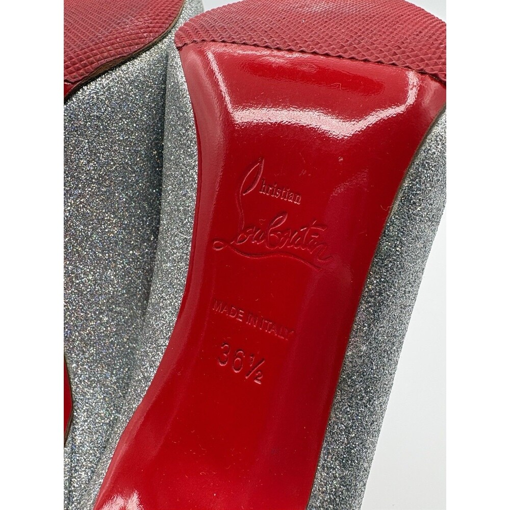 Christian Louboutin Sparkling Silver Heels - Picture 11 of 16